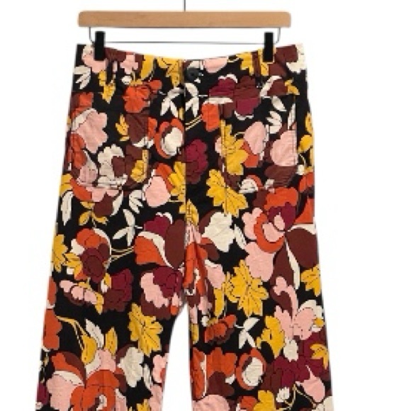 Anthropologie Maeve The Colette Multicolor Floral Wide, Cropped Pants, Size 30 - Picture 15 of 16